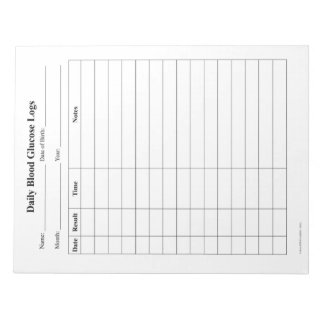 Blutzucker-Log-Notizbuch Notizblock