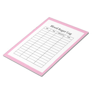 Blutzucker-Log-Tracker Notizblock