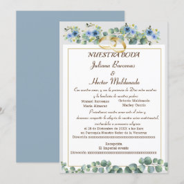 BLUTZYRAN BLAUE NUESTRA BODA EINLADUNG