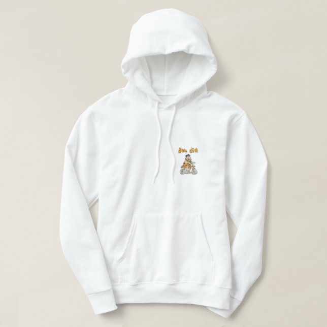 Bluza moletom branca bio degradavel  hoodie (Design vorne)