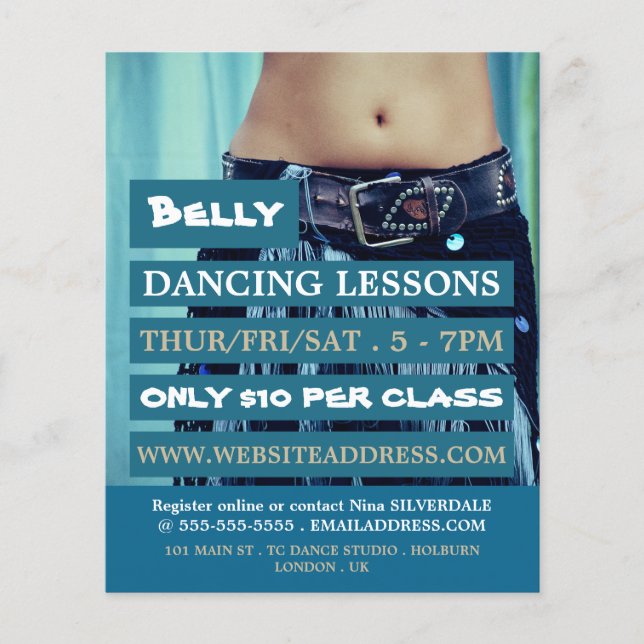 Bly Dancer, Dance Lesson Werbung Flyer (Vorne)