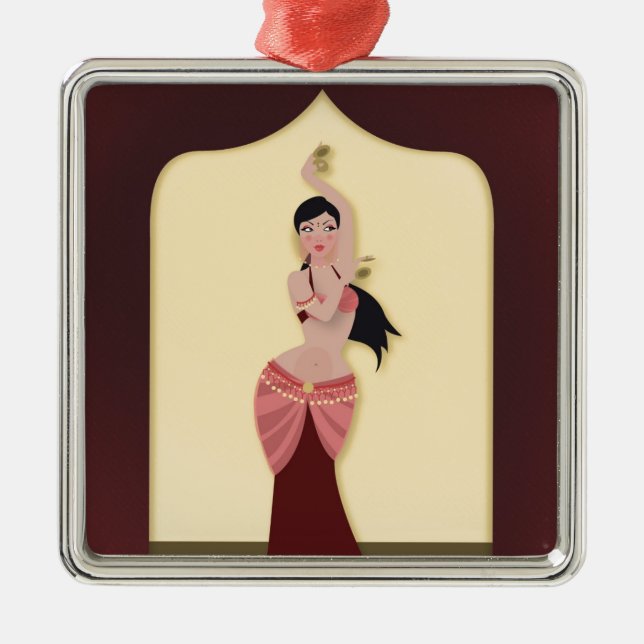 Bly Dancer Middle Eastern Tänzerin Ornament Aus Metall (Vorne)