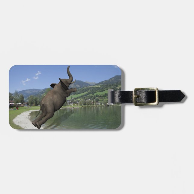 Bly Flop Elephant Gepäckanhänger (Vorderseite horizontal)