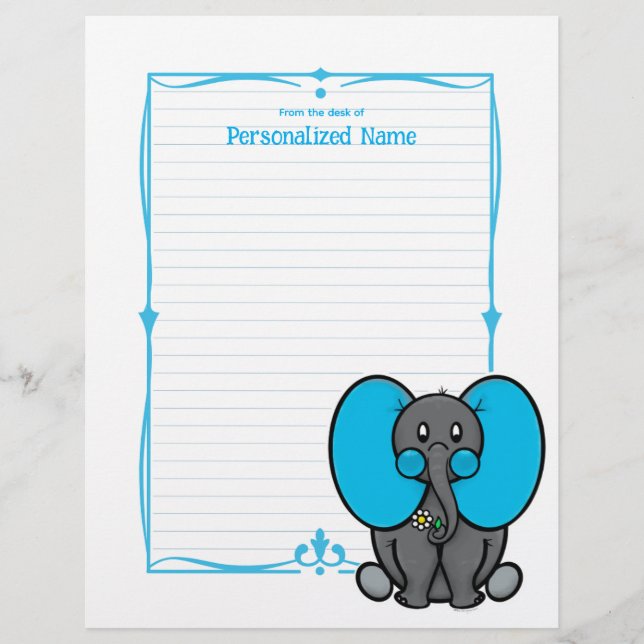 Bly Phant Blue Lined Briefbogen (Vorderseite)