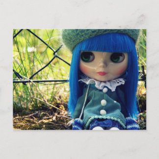 Blythe blau postkarte