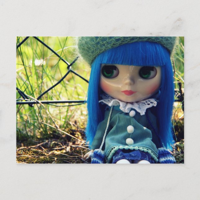 Blythe blau postkarte (Vorderseite)