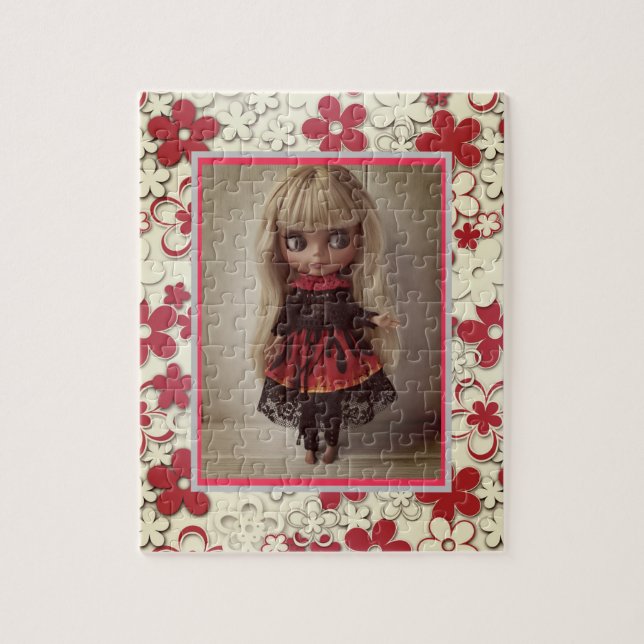 Blythe doll Vintages Retro-Blumenrahmen oldish des (Vertikal)