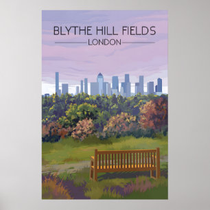 Blythe Hill Fields London Park Reiseplakat Poster