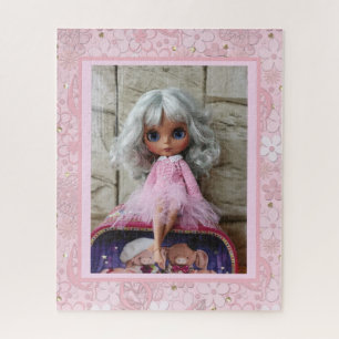Blythe Puppe vintage retro Blumenrahmen altmodisch