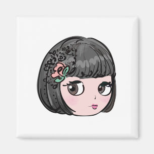 Blythe-Puppenkunst, niedliche und kawaii-Abbildung Magnet