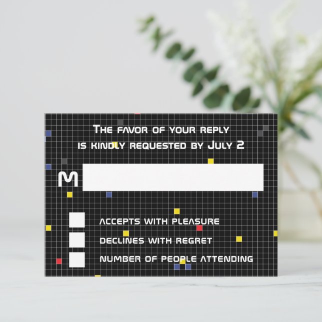 BM Bar Bat Mitzvah Game On RSVP Karte (Stehend Vorderseite)