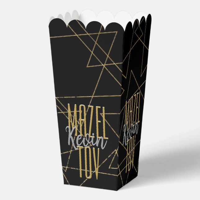 BM Bar Bat Mitzvah Gold Stars Geschenkschachtel (Vorderseite)