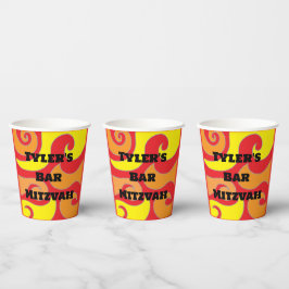 BM Bar Bat Mitzvah Paper Cup Hippie-Wirbel Pappbecher