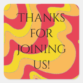 BM Bar Bat Mitzvah Stickers Square Glitterwellen