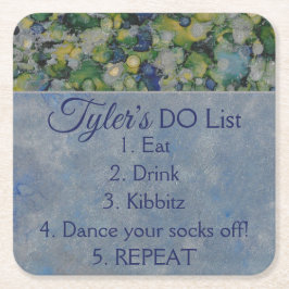 BM Bar oder Bat Mitzvah Blues Silvers Rechteckiger Pappuntersetzer