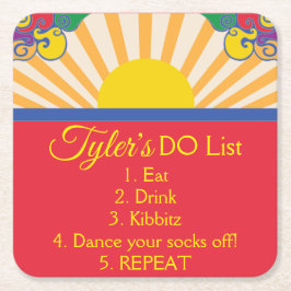 BM Bar oder Bat Mitzvah Ließ Sunshine in Rechteckiger Pappuntersetzer