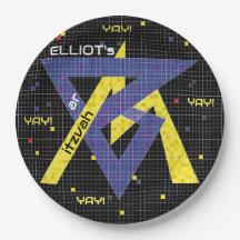 BM Bar oder Bat Mitzvah Paper Plate GAME ON