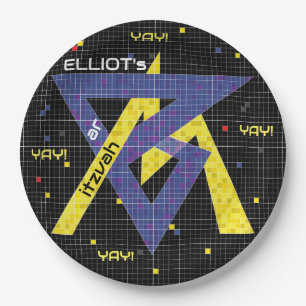 BM Bar oder Bat Mitzvah Paper Plate GAME ON Pappteller