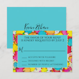 BM Bar oder Bat Mitzvah UAWG Ein kleiner Farbschim RSVP Karte