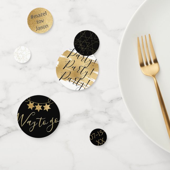 BM Bar or Bat Mitzvah Confetti Elegante Goldstars Konfetti (Gruppe)