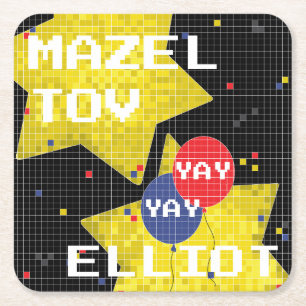 BM Bar or Bat Mitzvah GAME ON Rechteckiger Pappuntersetzer