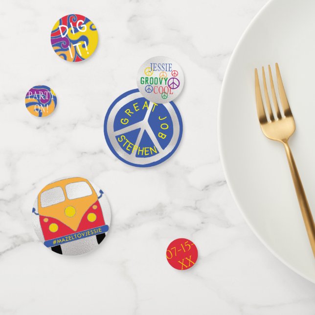 BM Bar ou Bat mitzvah Confetti Hippie Style (Groupe)