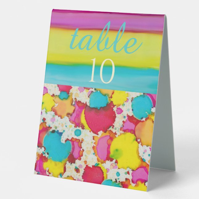 BM Bat Bar Mitzvah Colorful Confetti Tischaufsteller (Vorderseite)