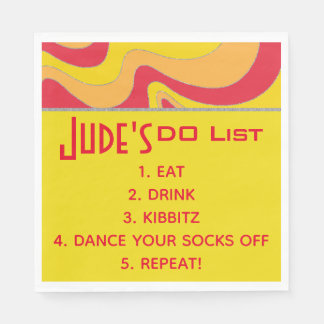 BM Bat Bar Mitzvah Silvery Waves Napkins Serviette