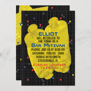 BM Bat mitzvah Bar Mitzvah Jeu Sur Invitation