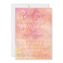 BM Bat N Bar Mitzvah Blume Subtile Einladung