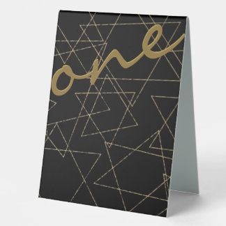 BM Bat oder Bar Mitzvah Gold Stars Zelt Sign Tischaufsteller