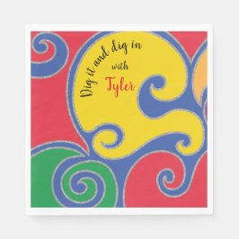 BM Bat oder Bar Mitzvah Napkin Glittery Wirbel Serviette