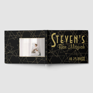 BM Bat ou Bar Mitzvah Gold Stars Livre d'or
