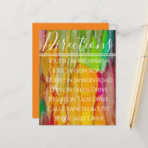 BMBar Bat mitzvah Carte de direction couleur