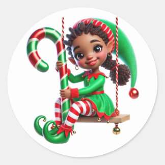 BMSC Santa's Little Helper Elf, V3 Runder Aufkleber