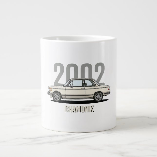 BMW 2002 Chamonix White Oldtimer Jumbo-Tasse (Vorderseite)