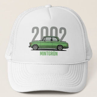 BMW 2002 Mintgrün Klassiker Auto T-Shirt Truckerkappe