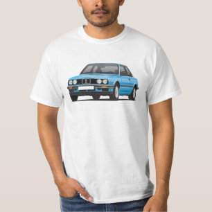 BMW E30 (3-series), met.blue Illustration, T - T-Shirt