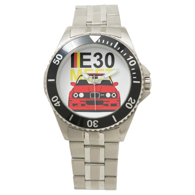 BMW E30 Armband aus Edelstahl Armbanduhr (Vorderseite)