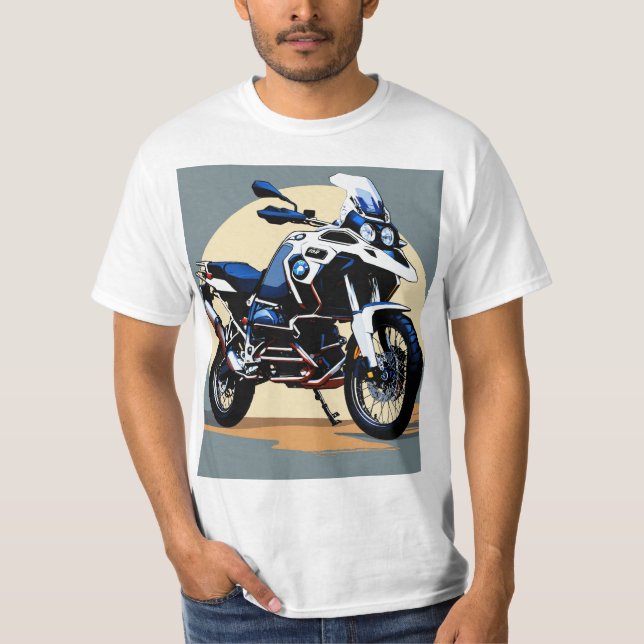 BMW GS 1250 Adventure Bike Front View Vector Logo" T-Shirt (Vorderseite)