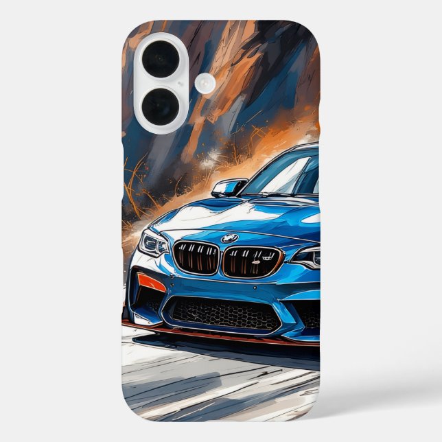 BMW M-Force Velocity Art iPhone 16 Hülle (Rückseite)