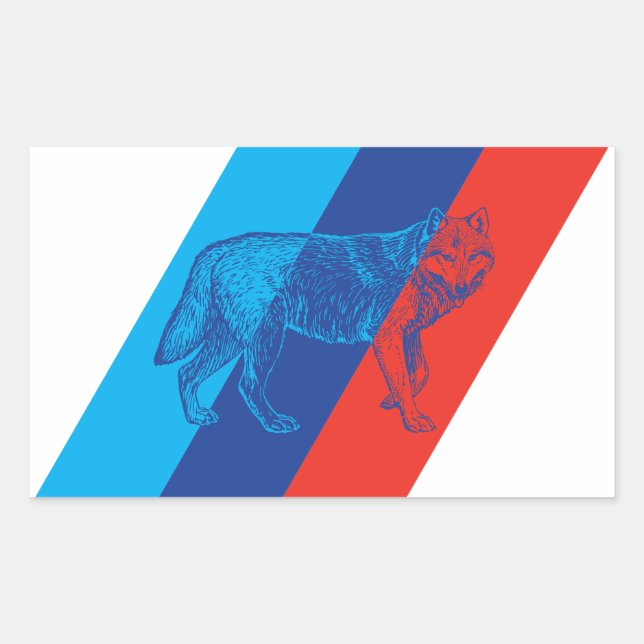 BMW M Wolf Rechteckiger Aufkleber (Vorderseite)