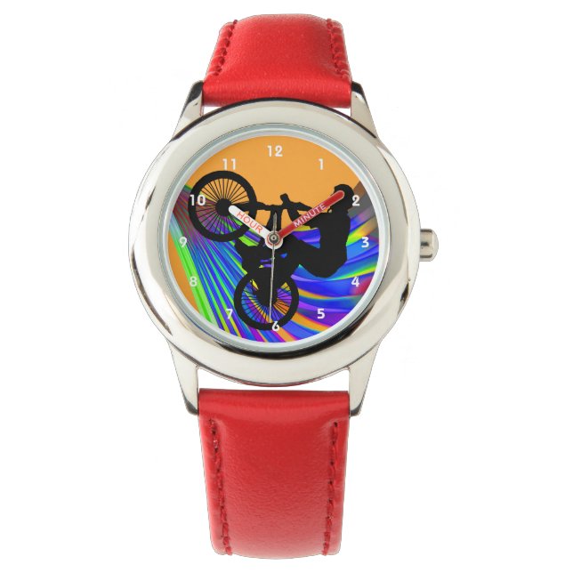 BMX auf der Rainbow Road Armbanduhr (Vorderseite)