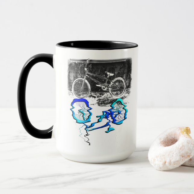BMX Bicycle Sport Farbige Reflexion Tasse (Mit Donut)