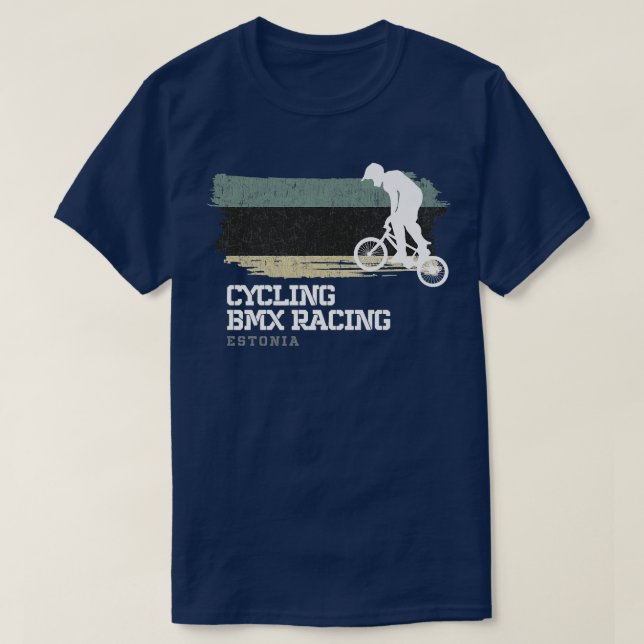 BMX Bike Estonia Flag Biking Cycling Racing BMX  2 T-Shirt (Design vorne)
