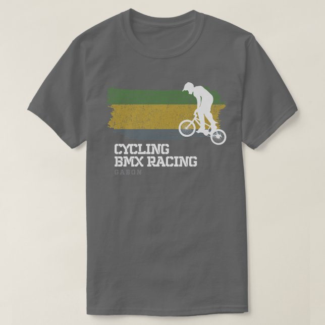 BMX Bike Gabon Flag Radfahren BMX 307 T-Shirt (Design vorne)