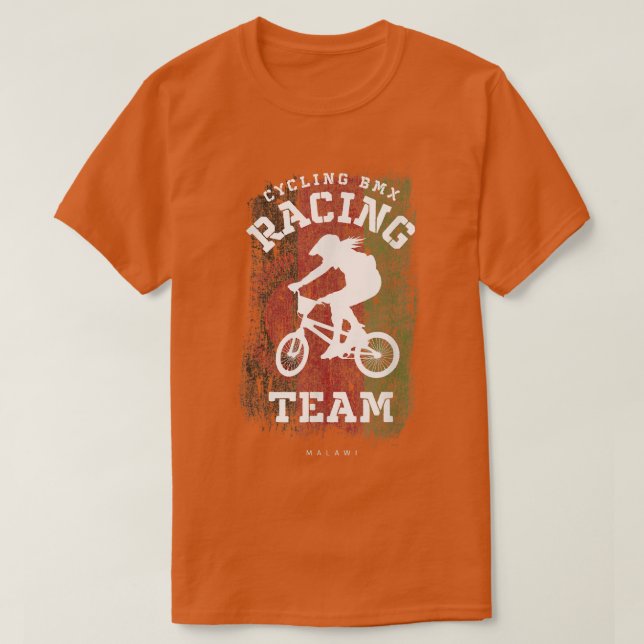 BMX Bike Malawi Flag Radrennen T-Shirt (Design vorne)