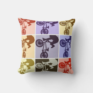 BMX Biker Pop Art Kissen