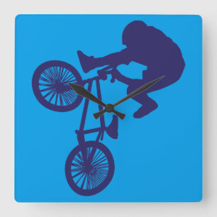 BMX-Biker Quadratische Wanduhr