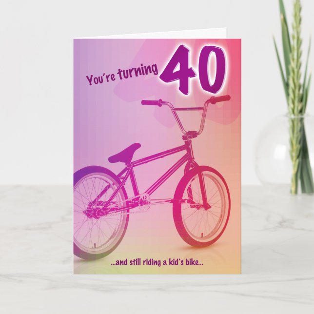 BMX Birthday Card - You're Turning 40 Karte (Vorderseite)